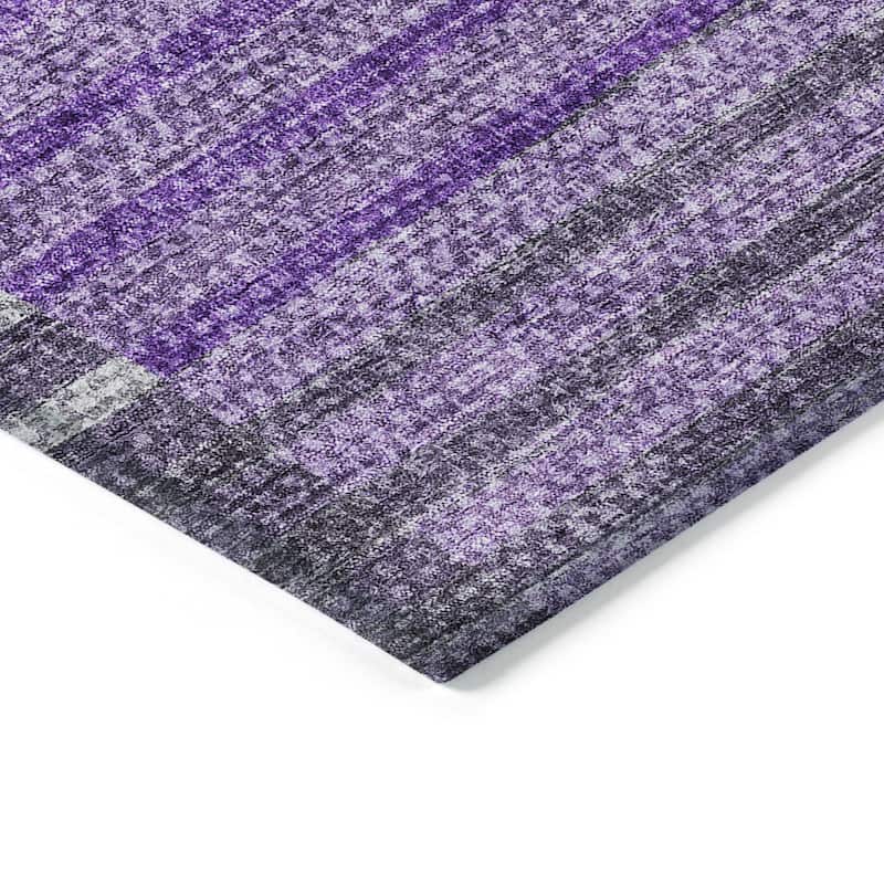 Machine Washable Indoor/ Outdoor Chantille Contemporary Stripes Rug