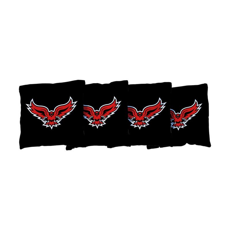Hartford Hawks Black Cornhole Bags - All-Weather Resin Filled