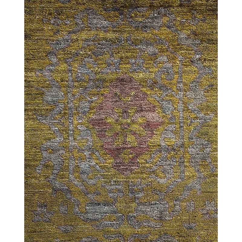 Overton Hand Knotted Wool Vintage Inspired Modern Contemporary Overdyed Gray Area Rug - 7' 10" x 10' 6"