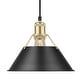 preview thumbnail 1 of 0, Yep by Golden Lighting Orwell 1-light 10in Pendant in Brushed Champagne Brass and Matte Black shade - Gold