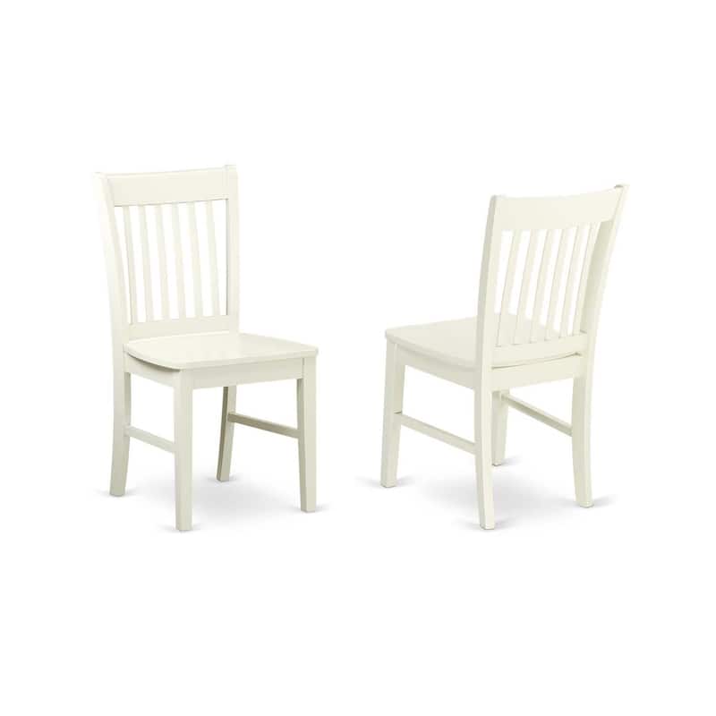 HomeStock 3-Pc Linen White Finish Solid Wood Top - Round Dining Room Set - Seats-4