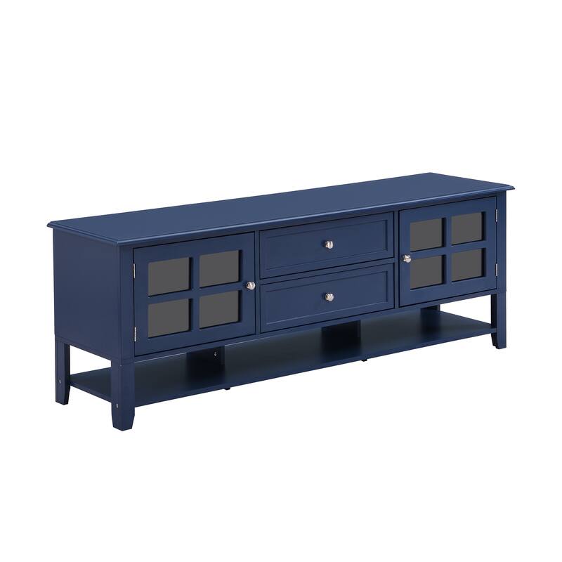 Modern TV Cabinet for 60" TVs with Silent Magnetic Doors - Media Console with Ample Storage