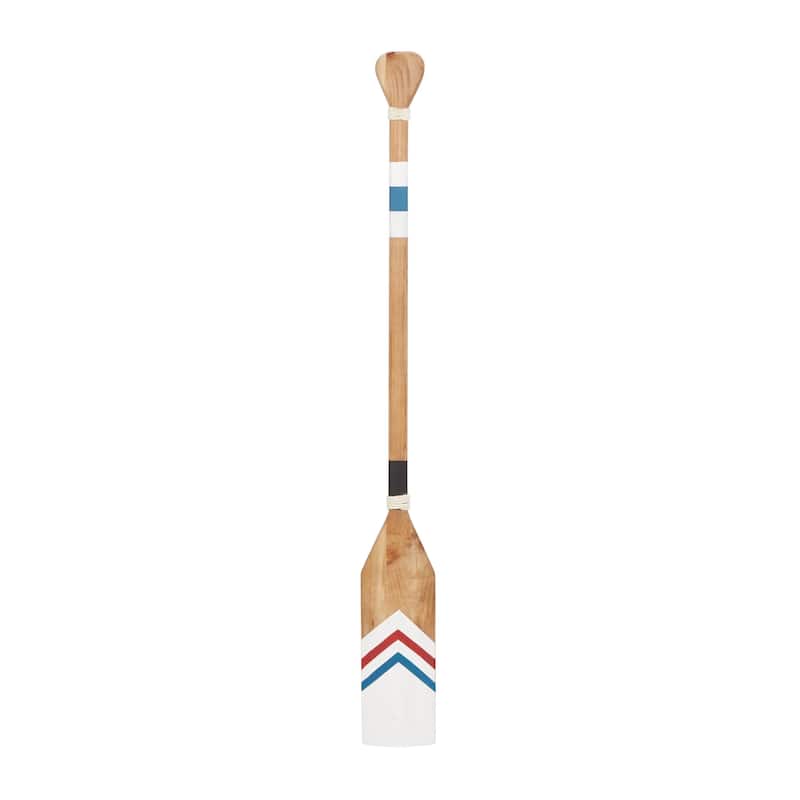 Wood Paddle Novelty Canoe Oar Home Wall Decor with Arrow Design and Rope Detail - White or Blue - Roche River Decor - White - 7"W, 58"H