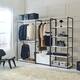 Garment Rack White Freestanding Walk in Wood Closet System with Metal ...