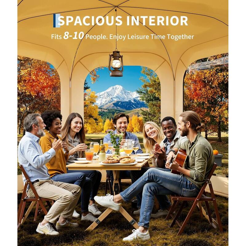 Outdoor 12x12 Ft Instant Pop Up Canopy Tent for Patio, Backyard, Deck - N/A