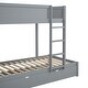 preview thumbnail 32 of 53, Twin-over-Twin Bunk Bed with Twin size Trundle, Storage and Desk,