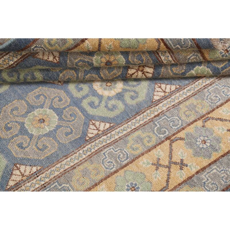 Vegetable Dye Geometric Khotan Home Decor Area Rug Wool Hand-knotted - 5'8" x 8'7"