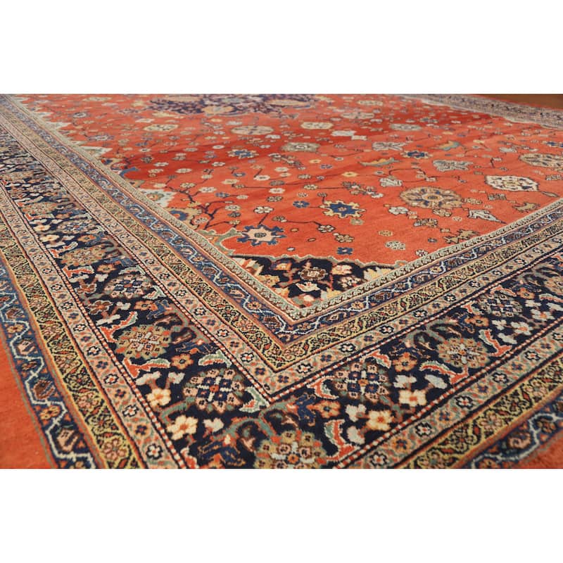 Hand Knotted Oriental 100% Wool Carpet Traditional Medallion Oranges & Rust Sultanabad Area Rug - 18' 0'' X 12' 0''