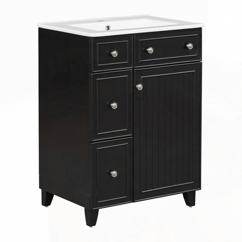 24-Inch Bathroom Vanity Cabinet with Ceramic Sink