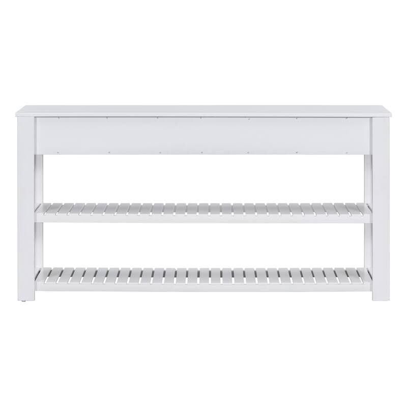 Stylish Entryway Console Table with 4 Drawers and 2 Shelves, Suitable for Entryways, Living Rooms.