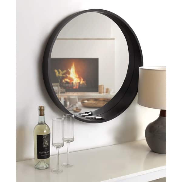 slide 2 of 10, Kate and Laurel Wheeler Round Framed Wall Mirror - 24" Diameter