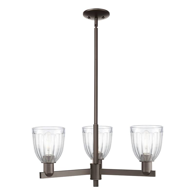 Innovations Lighting Endless Possibilities Arcadia - Brookfield - 3 Light 28" Stem Hung Chandelier - Clear/Oil Rubbed Bronze