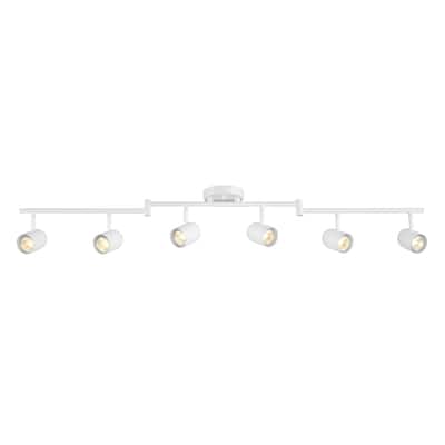 49" 6-Light Matte White Foldable Track Lighting with Pivoting Track Heads - 4.75"