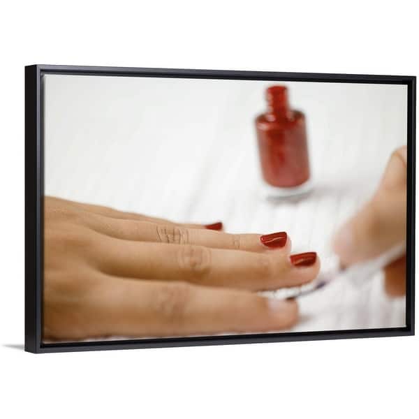 Shop Painting Fingernails With Nail Polish Black Float Frame
