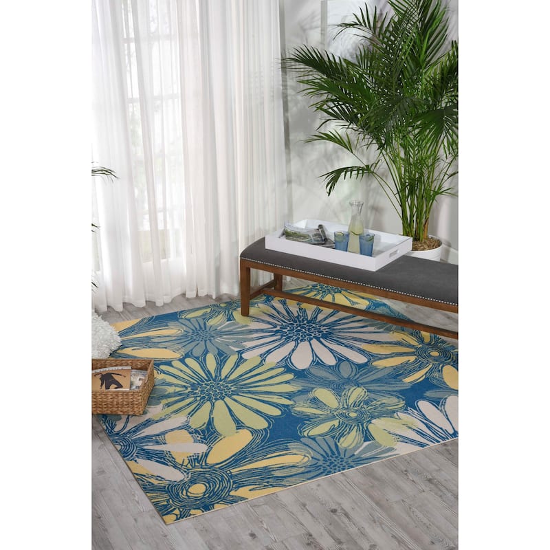 Ogunquit Indoor/Outdoor Abstract Floral Modern Rug by Havenside Home