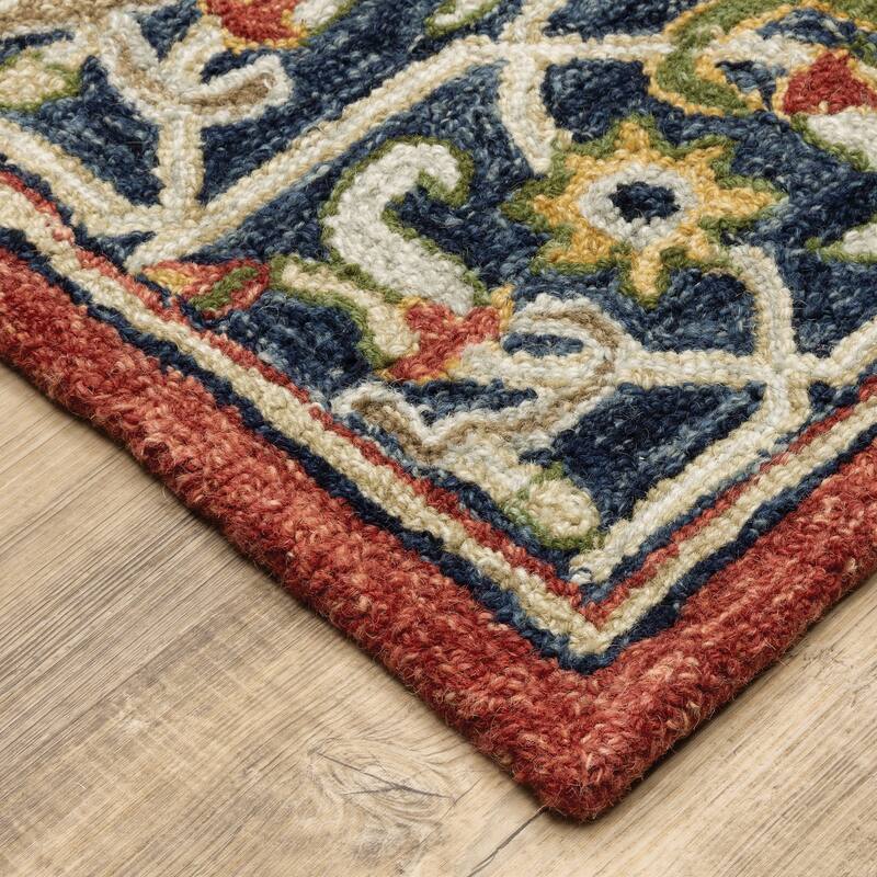 Style Haven Ava Hand-tufted Wool Loop-pile Traditional Bordered Area Rug