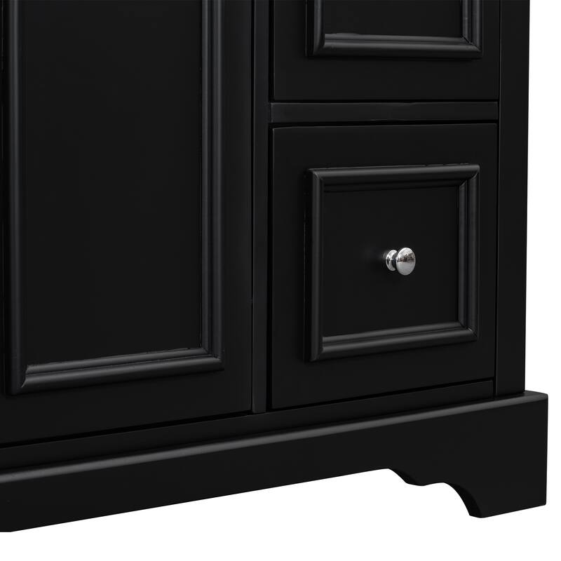 Roomfitters 36" Transitional Bathroom Vanity with Ceramic Sink, 2 Soft-Close Doors, Adjustable Shelf and 3 Drawers