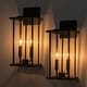 preview thumbnail 3 of 7, C Cattleya 2 Pack Classic Matte Black Outdoor Wall Lantern with Clear Glass Shade