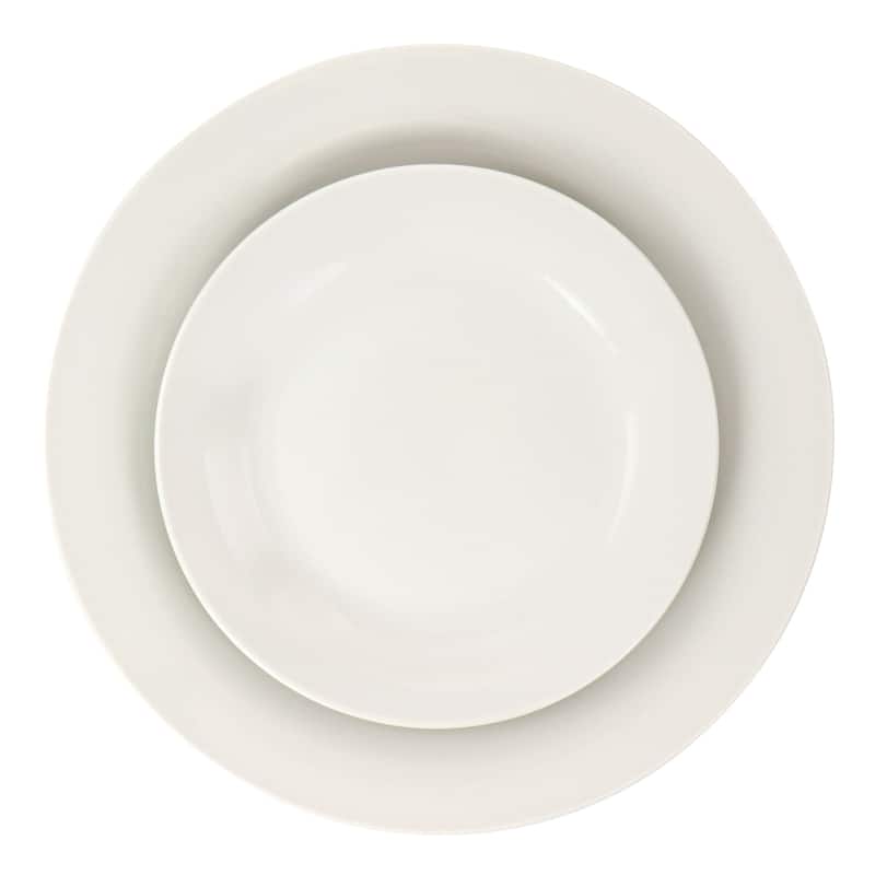 Gibson Home 16 Piece Bedford Lane Fine Ceramic Dinnerware Set in Off White