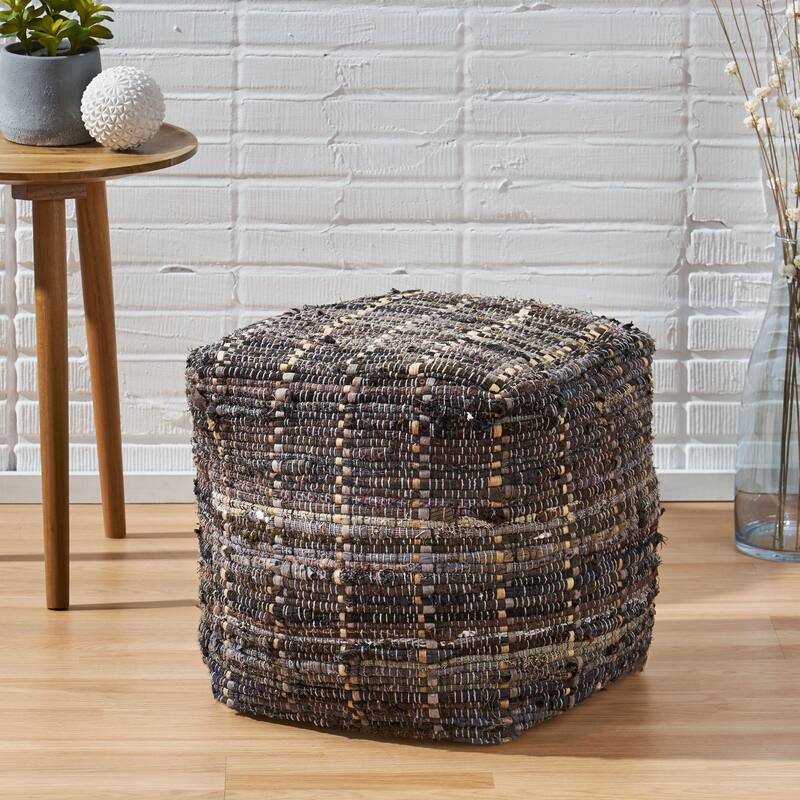 Harris Handcrafted Boho Fabric Pouf by Christopher Knight Home