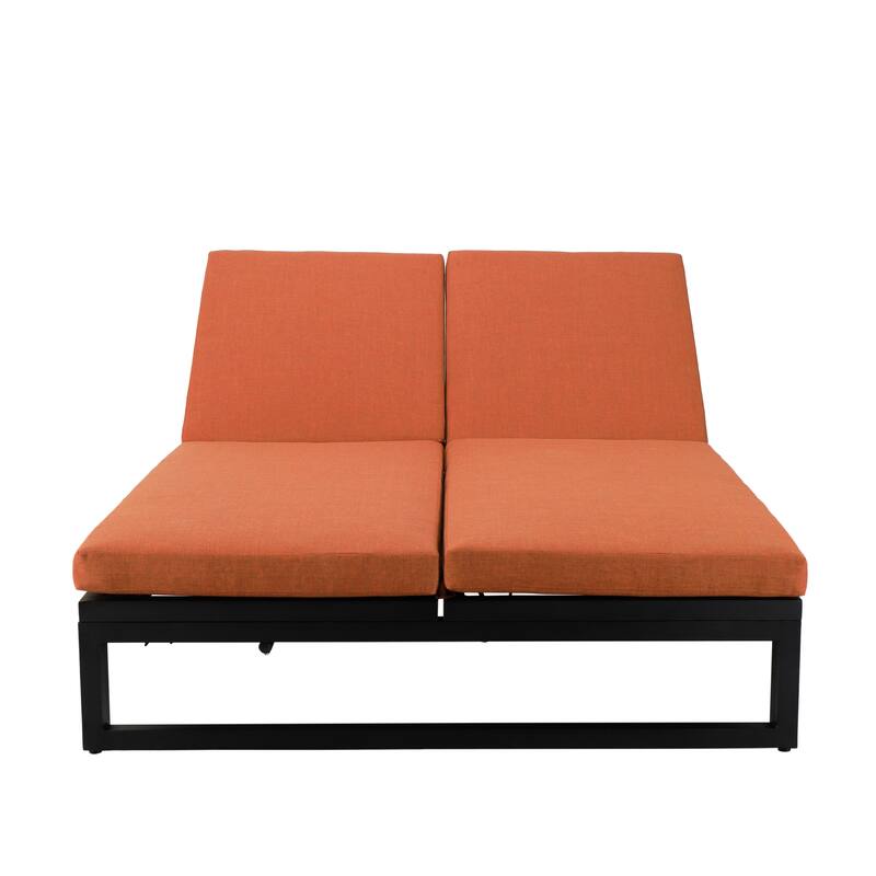 Chelsea Polyester Fabric Outdoor Lounge Chair with Four-Level Adjustable Backrest and Powder-Coated Aluminum Frame