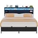 preview thumbnail 44 of 75, Bed Frame with Charging Station and RGB LED Lights, Sturdy Platform Bed with Storage Headboard,