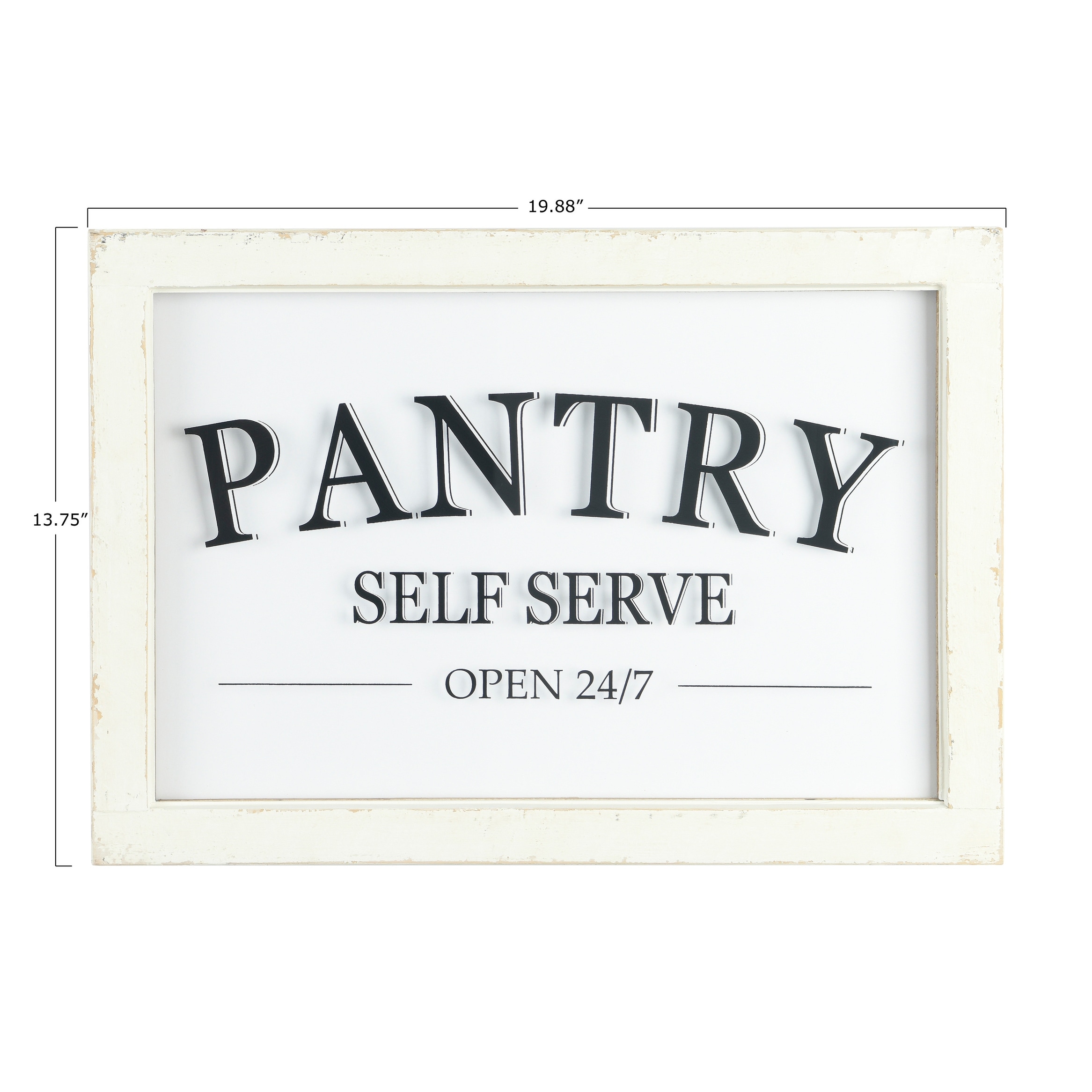 Pantry Open 24//7 White tin Sign 16 x 6 tin Sign Wall Decor