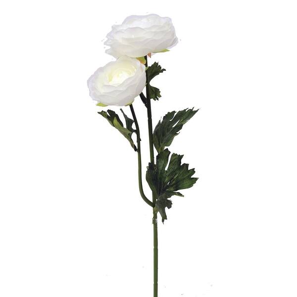 Creamy White Ranunculus Garden Stem Artificial Flower Bed Bath