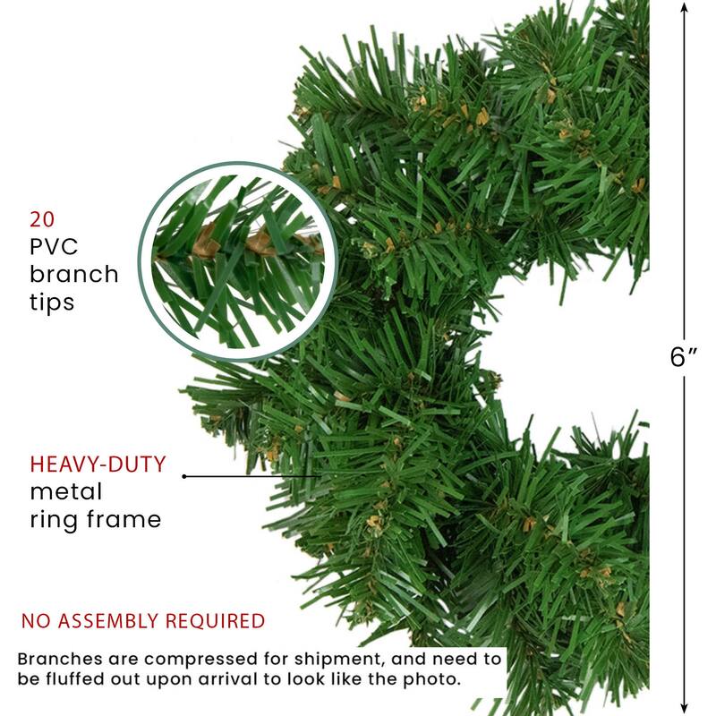 6" Deluxe Dorchester Pine Artificial Christmas Wreath - Unlit