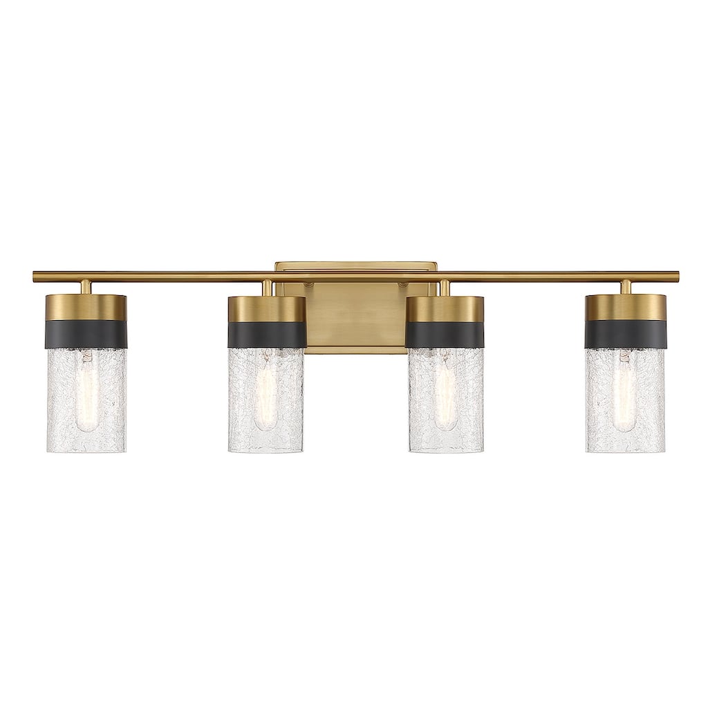 Warm Brass Four Light Bathroom Vanity from the Brickell Collection
