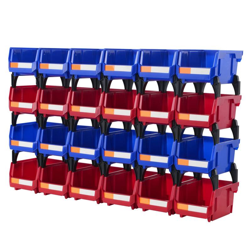 Stackable Storage Bins with Labels, Containers for Closet and Pantry Organization