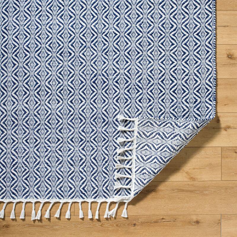 Livabliss Peony Cottage Area Rug - 8' x 10' - Navy/White