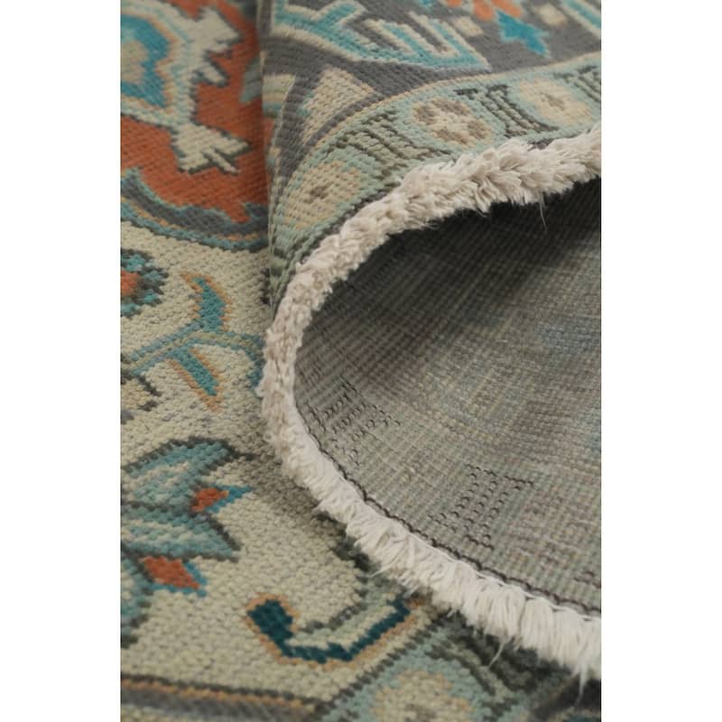 Hand Knotted Oriental 100% Wool Carpet Traditional Floral Oranges & Rust Tabriz Area Rug - 6' 5'' X 4' 8''