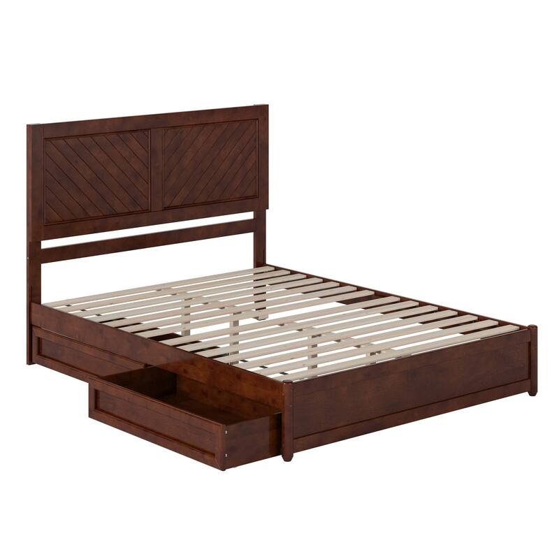 Clayton Platform Bed with Panel Footboard and Storage Drawers