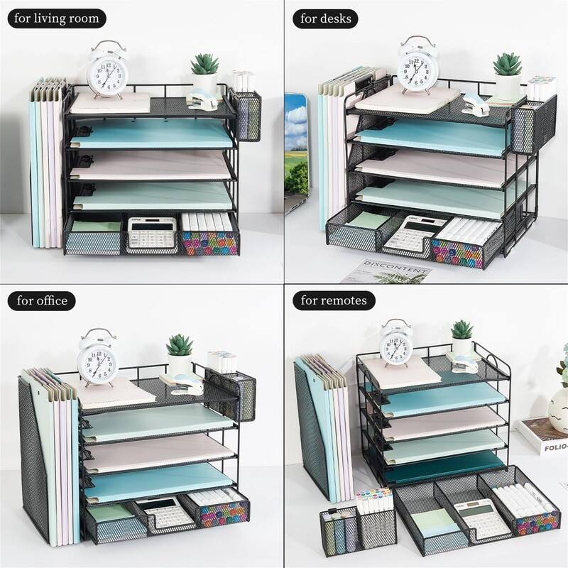 5 Tier Desk Accessories & Workspace Desk - 16.15"D x 9.45"W x 11.25"H
