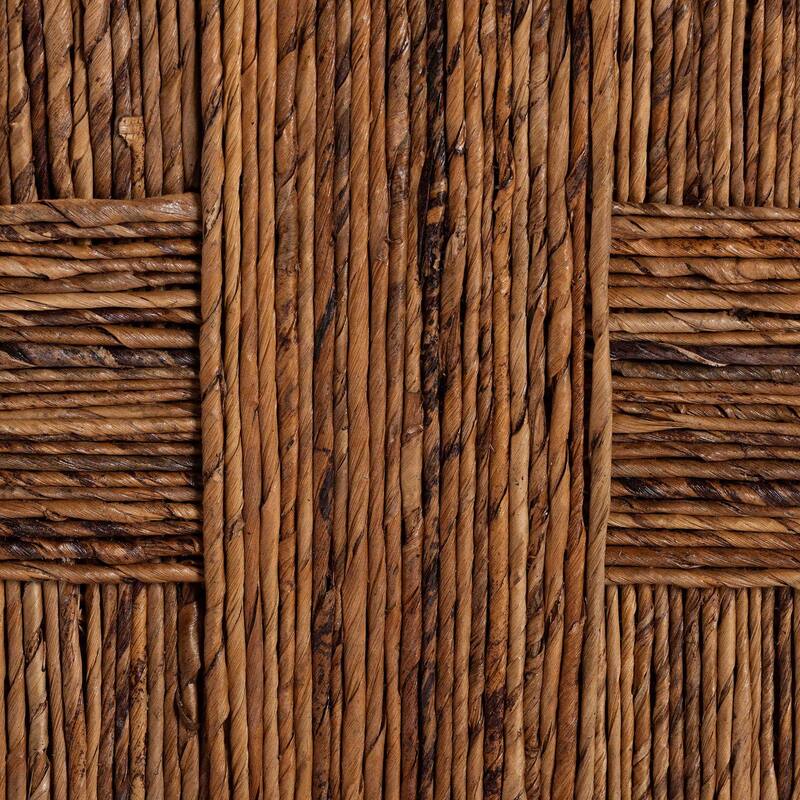 Chabela Seagrass Counter Stool - Solid Mango Wood Frame with Woven Seat and Backrest, Rustic Boho Style Dining or Kitchen, Brown