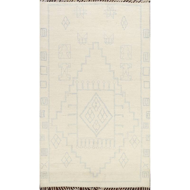 Vegetable Dye Moroccan Berber Oriental Area Rug Wool Handmade - 5'6" x 7'11"