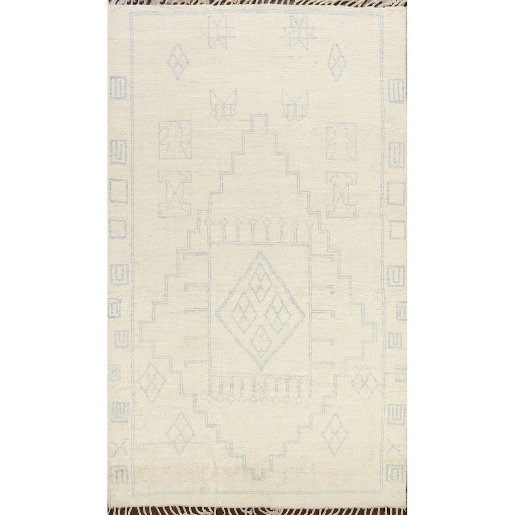 Vegetable Dye Moroccan Berber Oriental Area Rug Wool Handmade - 5'6" x 7'11"