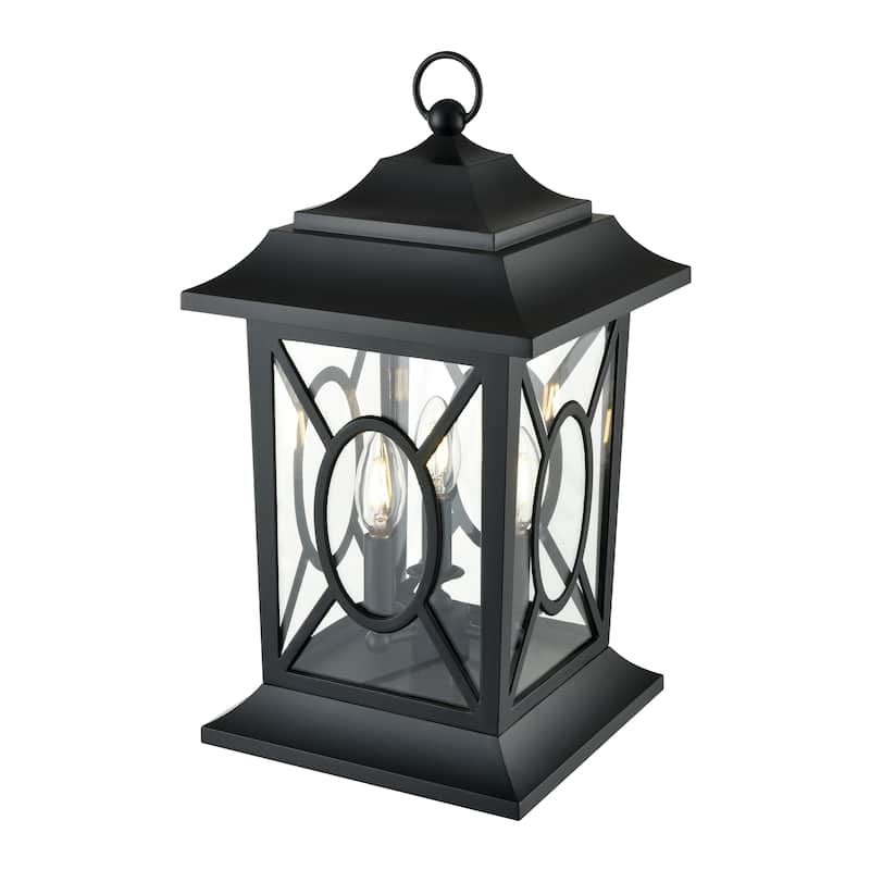 Allbert 3-Light Outdoor Post Lantern Powder Coated Black - Powder Coated Black