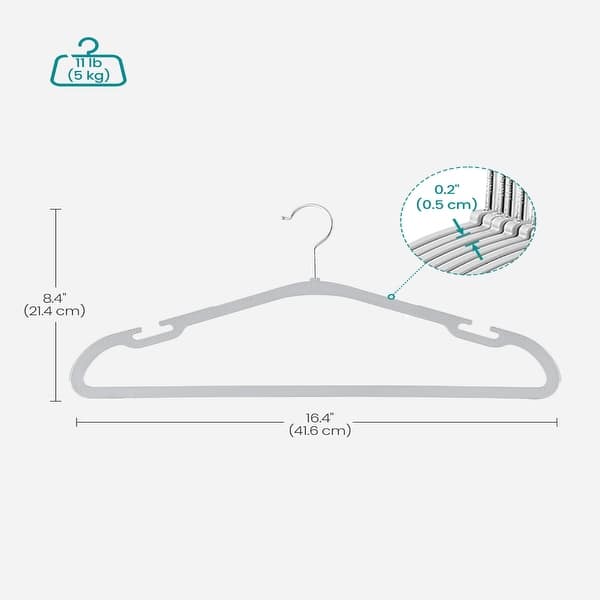 50 Pack Heavy-Duty Plastic Clothes Hangers with 360° Rotating Metal ...