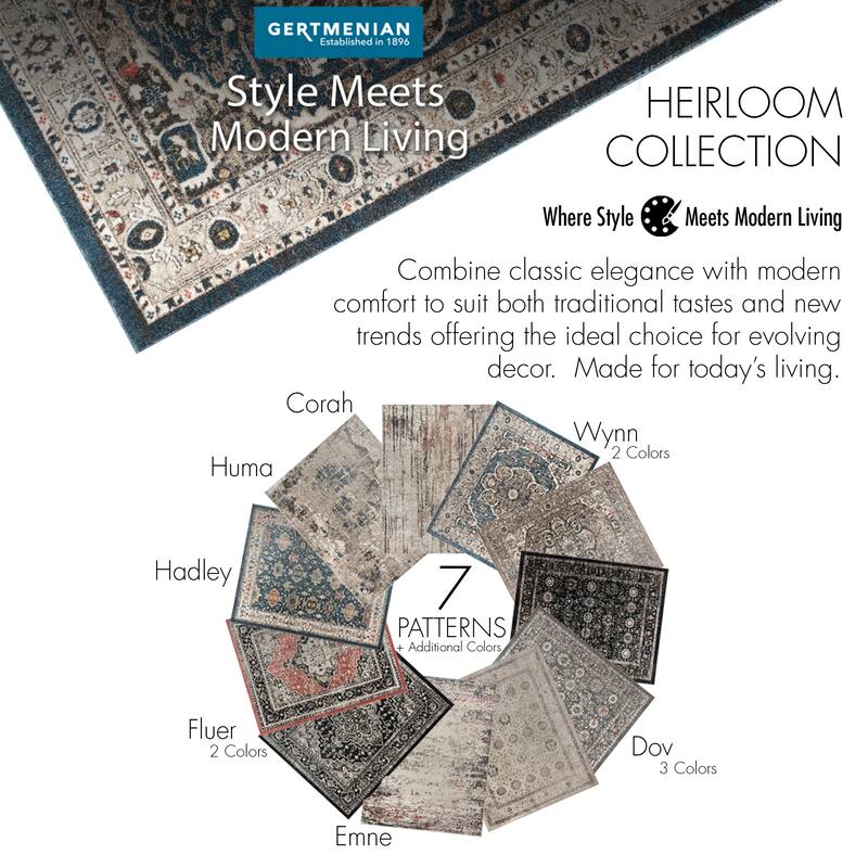 Gertmenian Heirloom Polypropylene Classic Vintage Modern Quality Plush Indoor Area Rug Collection