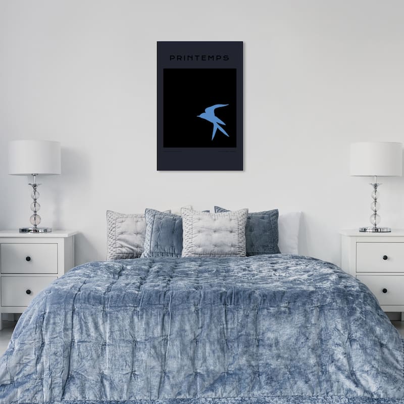 Wynwood Studio Canvas Animals Printemps Birds Black and Modern & Contemporary Wall Art Canvas Print - 24 x 36
