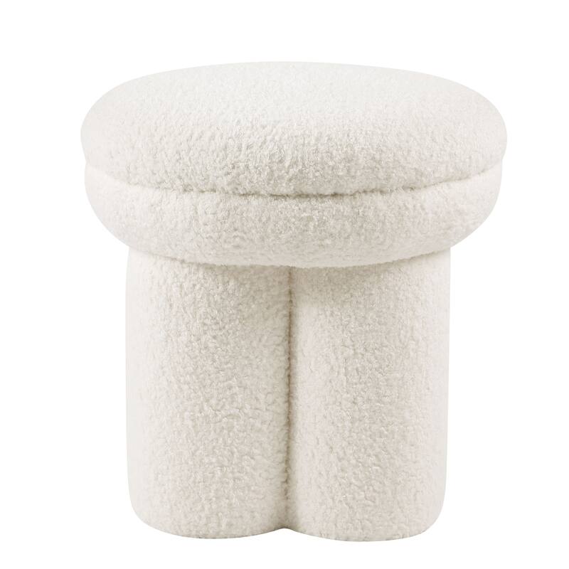 Furniture of America Ronan Modern 18-inch Mushroom Upholstered Ottoman