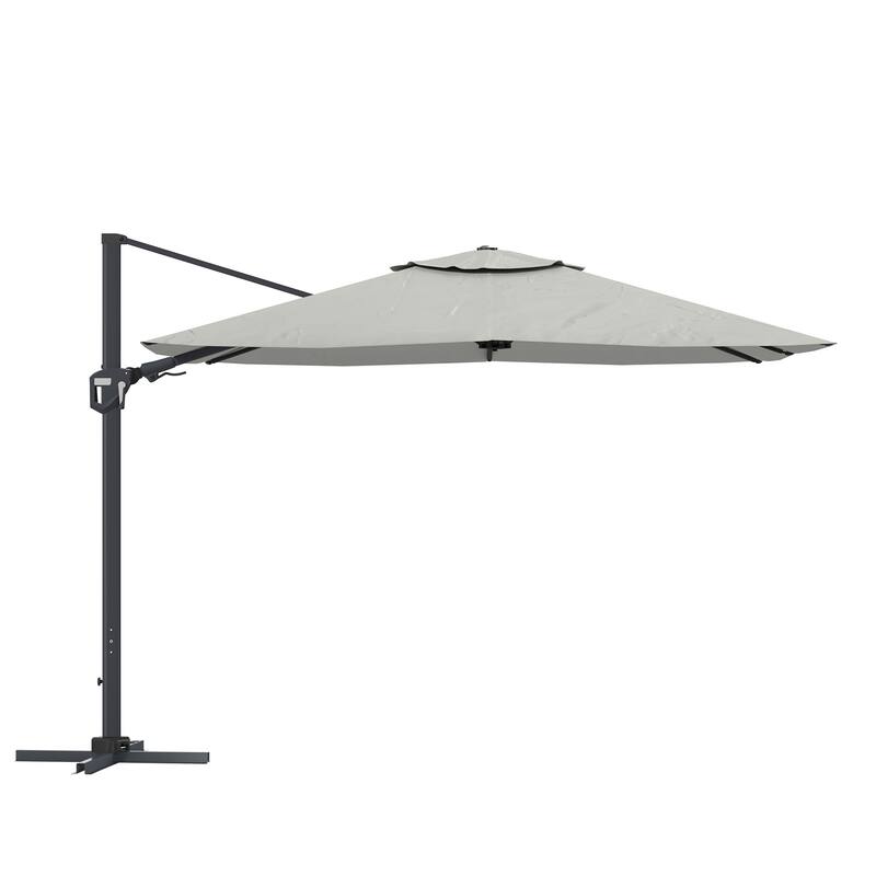 11FT Square Cantilever Patio Umbrella in Gray (without Umbrella Base)