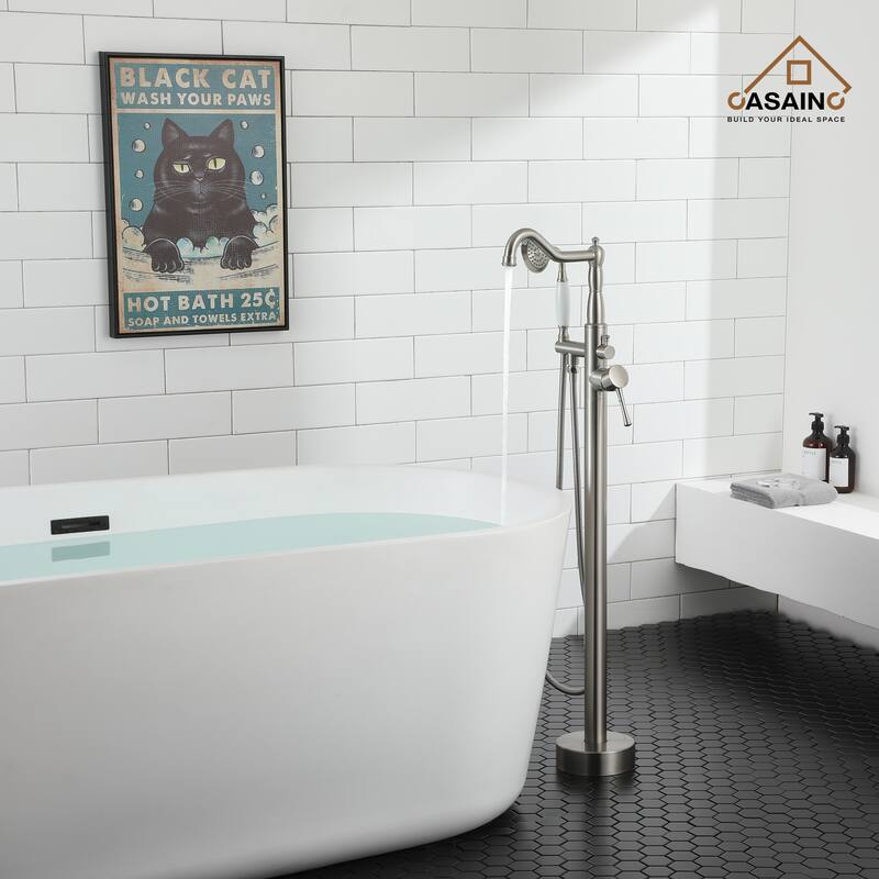 Single Handle Classical Freestanding Bathtub Faucet with Hand Shower Hand