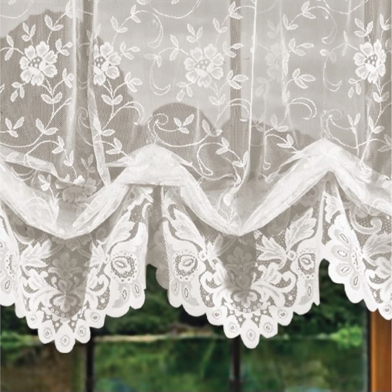 Grace Floral Lace Window Curtain Panels Or Valance