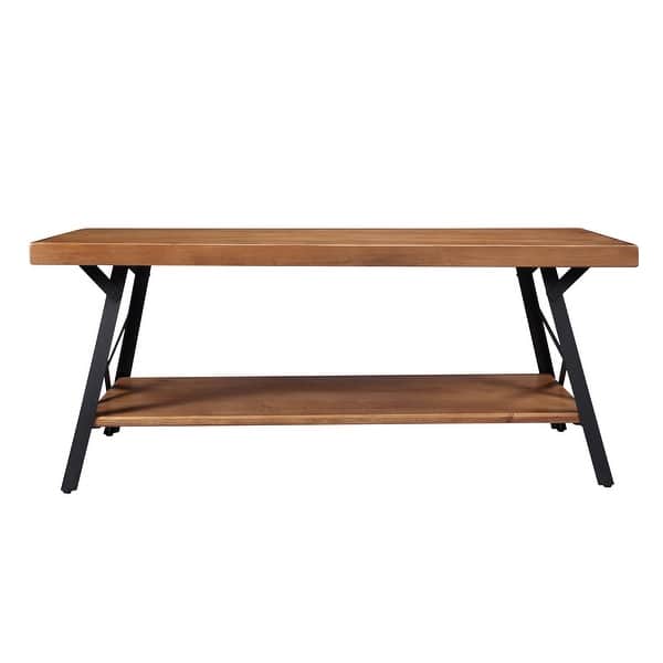 43 Metal Legs Rustic Coffee Table With Solid Wood Tabletop On Sale Overstock 32586775