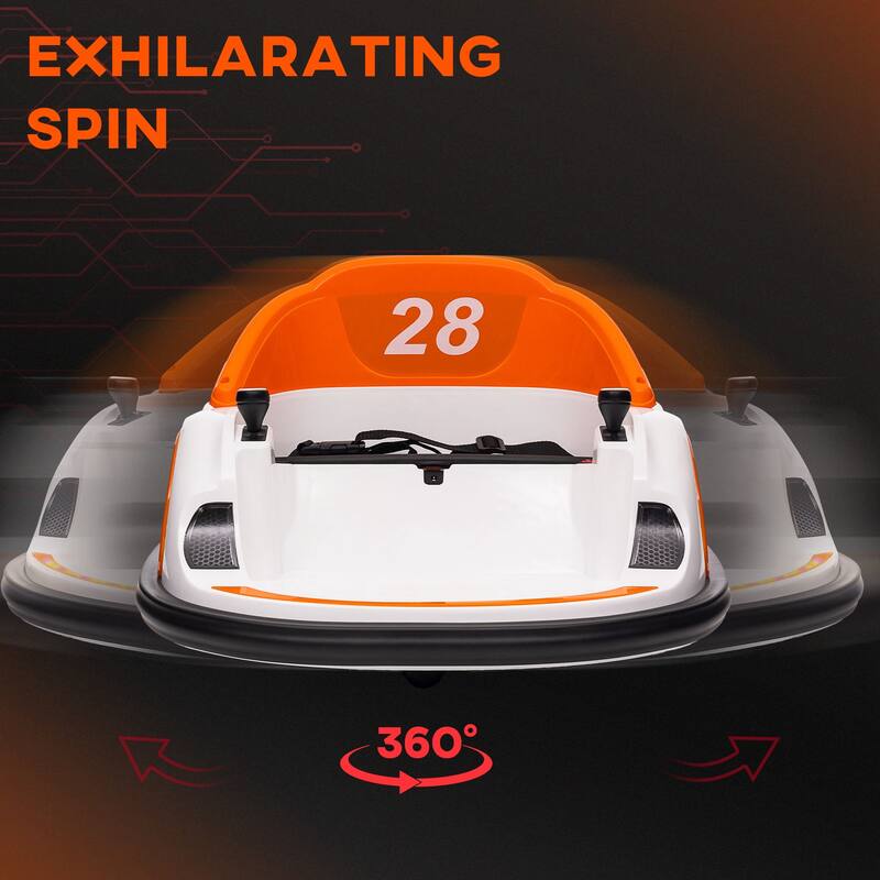 12V Baby Bumper Car Ride-On Toy for Toddlers with 360° Rotation, LED Lights, Music, and Parental Control