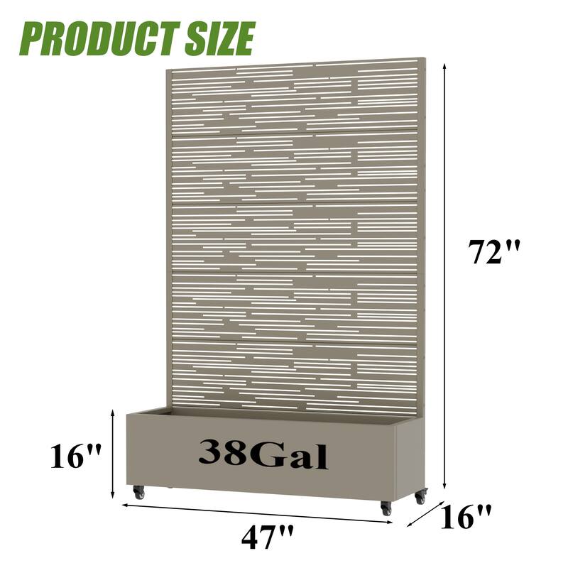 Raised Garden Bed Planter with Trellis Movable Planter Box with Lockable Wheels