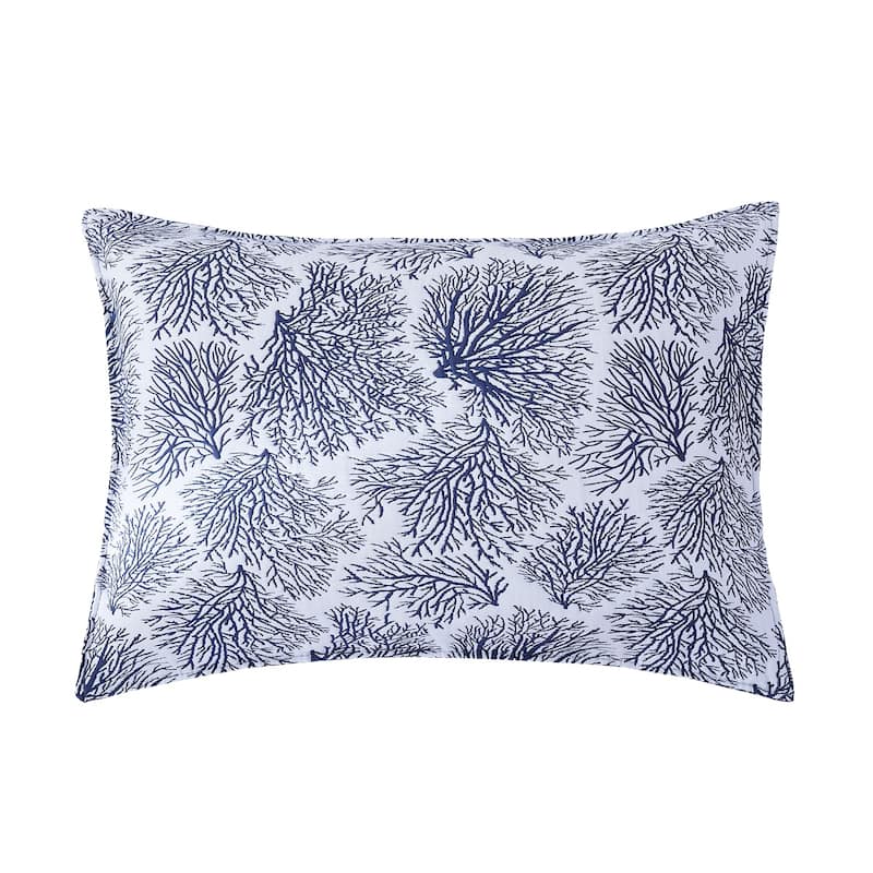 Blue Coral Jaquard Coverlet